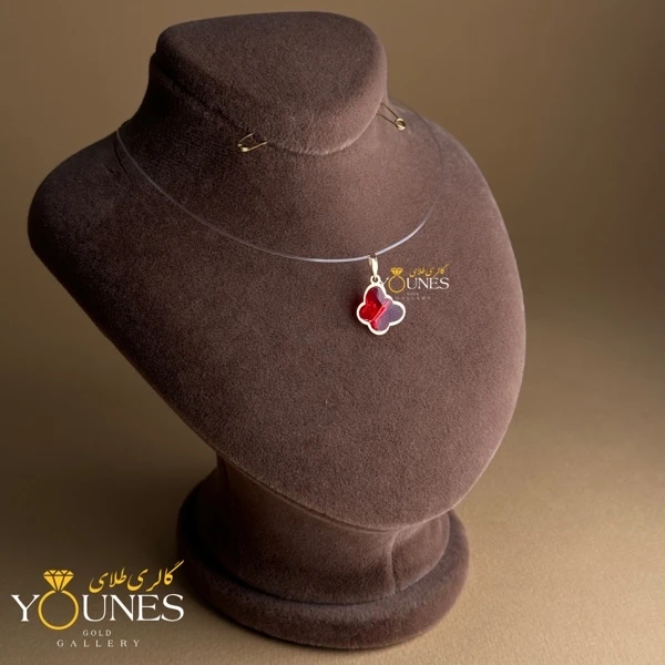 آویز طلا سواروسکی پروانه ای قرمز